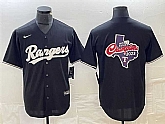 Men's Texas Rangers Black 2023 World Series Champions Big Logo Cool Base Stitched Baseball Jersey,baseball caps,new era cap wholesale,wholesale hats
